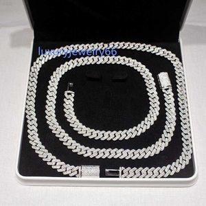 15mm Hip Hop Jewelry Men Vvs Moissanite Iced Out Cuban Chain