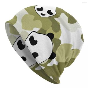 Berets Knitted Cap Women Men Spring Winter Elastic Panda Bear Cute Camouflage Animal Beanies Wholesale