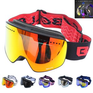 Occhiali da sole Maschere da sci con lenti magnetiche polarizzate a doppio strato Sci Anti-appannamento Snowboard Uomo Donna Occhiali Custodia per occhiali