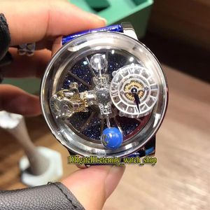 Wersja statyczna EPIC X Chrono Cr7 Astronomiczny turbillon szkielet Aventurine Dial Szwajcarski kwarc męski Zegarek Silvery Case Blue Pasp 303o