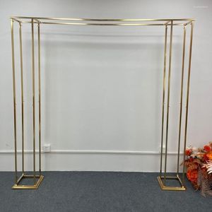 Party Decoration Wedding Arch High Quality Exquisite Gold Panel Stage Background Aisle Flower Rack