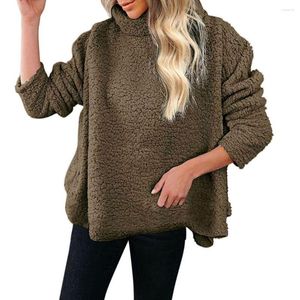 Women's Sweaters 2023 Autumn Winter Women Turtleneck Sweater Fluffy Fleece Pullover Fashion Ladies Casual Warm Tops Streetwear