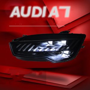 Luzes diurnas de LED para Audi A7 20 11-20 18 Atualização de montagem do farol S7 Lente LED Acessório de luz de luz frontal