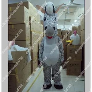 Traje de mascote de zebra cinza personagem adulto Halloween vestido de Natal adereços de corpo inteiro traje de mascote