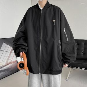 Herrenjacken Herbst Wasserdicht Mehrere Taschen Kapuzen-Windjacke Schwarz Taktische Mäntel Mode Übergroße Techwear-Kleidung