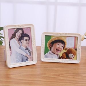 Frames 7 Inch Plastic Po Frame Simple European Style White For Picture Holder Can Be Hung Or Placed Rectangle Family Fra