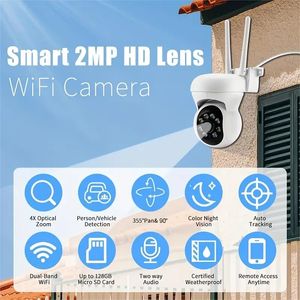 1pc Smart WiFi PTZ Camera con visione notturna e sensore di allarme - Mantieni la tua casa sicura e protetta
