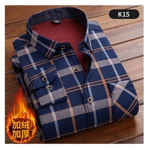 Camisas casuais masculinas outono e inverno estilo estrangeiro camisa xadrez casaco plus veludo engrossado oversize manga comprida terno velho ano pai