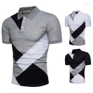 Camisetas Masculinas 2023 Cross Border Comércio Exterior Verão Tamanho Europeu Emendada Camiseta Polo Manga Curta