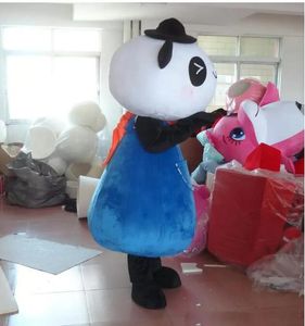 Костюмы талисмана высококачественная мультипликация для взрослых милый голубая панда талисман костюм Hallooweeen Костюм вечеринки