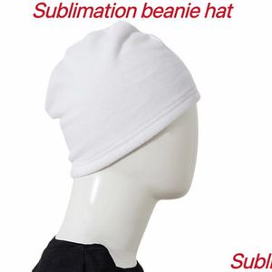 Andra festliga festförsörjningar sublimering baby hatt vinter polär fleece beanie mode skl cap värme överföring diy tom vit drop de dhaxl