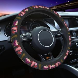 Ratthjul täcker Yayoi Kusama Art Car Cover 37-38 Anti-Slip Polka Aesthetic Fashion Auto Decoration Steering Wheel Accessories