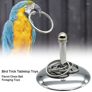 Other Bird Supplies Metal Parrots Interactive Training Toys Intelligence Development Stacking Ring Sets Birds Pet Accessories