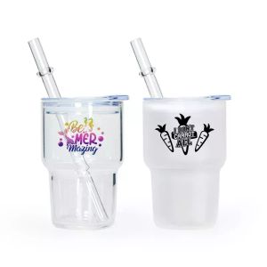 Stainless Sublimation 3oz Wine Tumblers Clear Frosted Colors Liqueur Shot Glass with Plastic Lid Wholesale