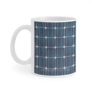 Muggar Solarpanel Vit muggmjölkteintryck 11 oz kaffekoppcell Sun Officina Virtuale High Definition