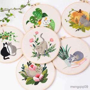 Produkte im chinesischen Stil, Stickerei-DIY-Materialpaket, Katzen-Serie, Muster, Handarbeiten, Basteln, geeignet für Anfänger, Kreuzstich-Bastelarbeiten (mit R230803).