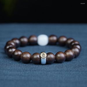 Strand gratis grossist wenplay pärlor hand sträng män kvinnor zodiakarmband detta liv buddha agarwood sandelträ kinesisk vind doft