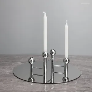 Candle Holders Wedding Holder Silver Stick Small Pillar Rustic Tealight Candles Vintage Chandelier Mariage Nordic Decor DL60ZT