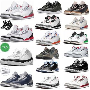 2024 Jumpman3s Basketballschuhe Cardinal Red Tinker UNC Free Throw Line Varsity Royal Black Cement 3s Racer Blue Court Purple Herren-Trainer-Sneaker