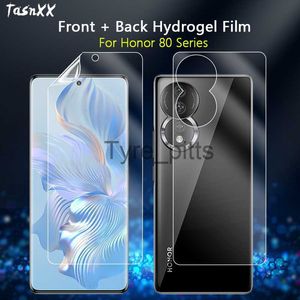 Ochrona ekranu telefonu komórkowego 2IN1 Przedni / Back Screen Protector For Honor 80 70 60 50 Pro SE Ultra przezroczystość pełna pokrywa miękka naprawa hydrożelowa -Not szkla x0803