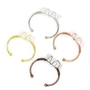 Bangle Trendy-beads Ethnic Style Wire Wrap Irregular Shape Natural Rock Crystal Personalized Jewelry