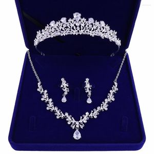 Saç klipleri lüks kristal yaprağı gelin takı setleri rhinestone taç tiaras kolye küpeleri gelin için set Afrika boncukları hediye