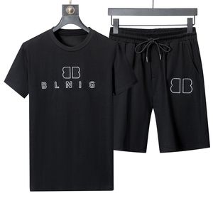 Men's Tracksuits Designer T-Shirts & Shorts Set For Mens Womens Letters Embroidery Summer Casual Short Sleeve Soft Thick T Shirt Streetwear Track Suit 2 Pieces/Set