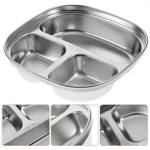 Bowls Fruit Platter Compartment Plate Dinner Divided Dish Stainless Steel Salad Kitchen Tableware 304 Household Toddler
