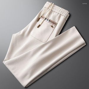 Pantaloni da uomo Luxury 2023 Khaki Casual Fashion Slim Pantaloni sportivi in maglia dritta