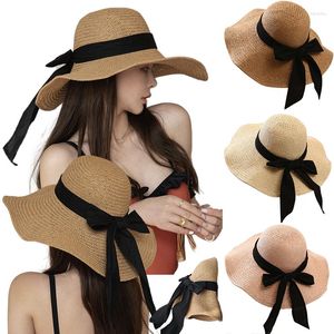 Wide Brim Hats Summer Simple Sun For Women Girl Holiday Beach Dome Panama Straw Hat Bucket Cap Femme Foldable Portable Shade