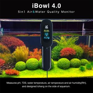 Other Aquarium Fish iBowl Water Quality Monitor 5in1 TDS pH Temp Meter Real time digital meter marine tank 4 0 230802