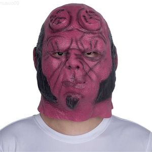 Maski imprezowe anung un rama hell demon lateksowy maska ​​halloweenowa sukienka Fancy Dress Party Superhero Cosplay Costplay Props L230803