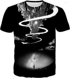 Erkek Tişörtleri Syaimn Unisex 3D Desen Baskılı Kısa Kollu T-Shirt Sıradan Grafikler Tees