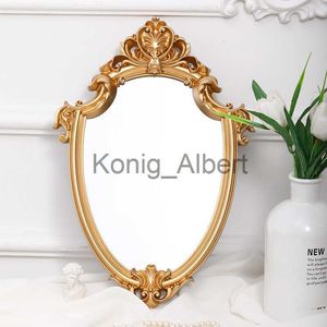 Kompakta speglar Vintage Mirror Exquisite Makeup Mirror Badrumsvägg Hängande spegelgåvor för kvinna Lady Decorative Mirror Home Decor Supplies X0803