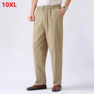 Pantaloni da uomo primavera autunno cotone elastico in vita alto pantaloni taglie forti 10XL 9XL uomo 8XL Cargo