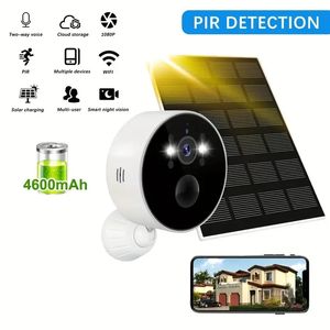 1 set Solar Wireless Outdoor Security Camera with 1080p HD, Human and Motion Detection, 2-Way Talk, Night Vision, 2.4G WiFi, Cloud Storage, and Long-Lasting 4600mAh Battery