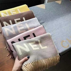 Designer Cashmere Warm Scarf Classic Design Cashmere Warm Scarf Men's and Women's Winter Large Monogrammed Shawl 211230