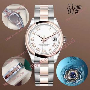 Luxury Flat Roman Circle Border Large Chain 31mm 2813 Gold Automatic Steel Swim Waterproof Watch