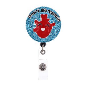 Portachiavi stile moda Simpatico porta documenti retrattile con strass medico per accessori nome infermiera Bobina badge con clip a coccodrillo193R