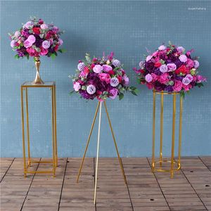 Decoração de festa personalizada banhada a ouro suporte de flor geométrico arco de ferro de casamento de luxo brilhante para decoração de pano de fundo