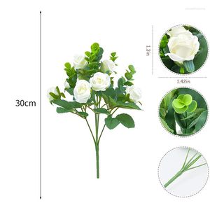 Dekorativa blommor 11heads/bunt konstgjord blomma rose falsk växt bröllop hem trädgård dekoration brud bukett pografi hushåll produkt