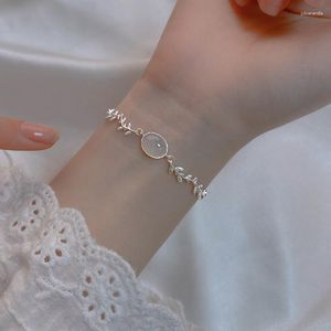 Link Bracelets 925 Stamp Silver Color Bracelet For Women Girls Jade Twigs Birthday Gift Jewelry