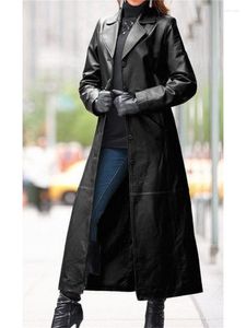 Kvinnor läderrock kvinnor 2023 Autumn Fashion Casual streetwear Long Slim Faux Jacket