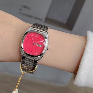 Women's Watch Vintage Square Fashion Precision Quartz Movement Stainless Steel Size 36mm Girls Wear Large Dial Summer Essential Pink Yellow Blue watches