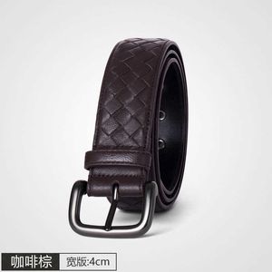 Fashion Couple Sheepskin Woven Belt Designer Casual Belt Width 4.0cm 3.5cm Classic Pin Buckle Youth Jeans Waistband Available As A Gift