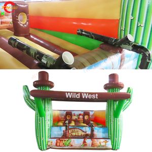 Free Door Ship Outdoor Activities Toy Gun Shooting Inflatable Carnival Sport Game with Cactus Decoration for Sale