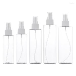 Storage Bottles Packaging Container Clear Plastic Bottle White Spary Press Pump With Lid 100ml 120ml 150ml 200ml 250ml Refillable 20Pcs