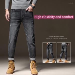 Jeans da uomo 2023 Autunno/Inverno Big Bull Style Double Craft Heavy Duty Wash Water Elastic Soft Straight Leg For Men