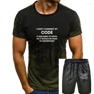 Fatos de treino masculinos Funny Coding Real Programmers Don't Comment Code T-Shirt Family Custom Tops Tees Camisas masculinas de algodão de alta qualidade