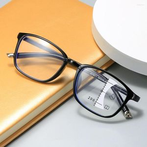 サングラスマルチフォーカルリーディングガラス1.00dから4.00d老化眼鏡眼鏡ライトTR90リム機能長方形レンズハイペルピア眼鏡H9